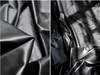 Fabric Dark Black Matte High Stretch Mesh Imitation Leather Fabric-Matte Lambskin Style Four Sided Stretch PU Fabric P230506