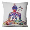 Almofada travesseiro decorativo zen yoga arte pintura em aquarela case estampada decoração home almofadas decorativas para sofá arremesso 45 45 230505