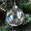 ガラスハンギングボールクリスマスデコレーションツリードロップ装飾品虹色のボールのつまずき球体ホームモールペンダント装飾