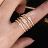 Cluster Anneaux Missvikki Magnifique Luxe Europe Style Mignon Lignes Plage Pour Les Femmes Noble De Mariage Fête D'anniversaire Cadeau Bijoux