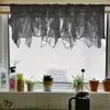 Curtain Black Window Waterfall Shower Coffee Half Kitchen Sheer Curtains 50 16in