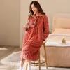 Mulher para dormir Autumn Winter Women Women Coral Fleece