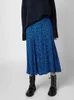 Spódnice wiosenne i letnie koszule kobiety niebieskie lampart topy Rayon Materiał Kobiety spódnice kobiety sukienki 230506