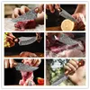 Camping Hunting Knives Damascus Mönster Benning Knife Sharp Meat Slic Knife Multifunktion Köksverktyg Utomhus Kniv Camping Kniv Knivar P230506