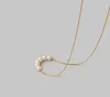 Hänghalsband minar texturerat oregelbundet sötvatten pärla droppörhängen för kvinnor 14 k guldpläterad koppartråd örhänge bröllopsfest