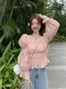 女性のブラウス韓国のファッション女性オフショルダースラッシュネックエラスティックブラウス女性長袖甘いスタイルシャツトップミュージャー