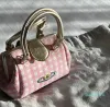 2023 Nowa moda projektanta designerska torba Pink Plaid Bag