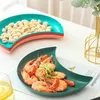 Plates Reusable Durable Fruit Dessert Storage Tray Crescent-shaped Plate Sturdy For Kitchen