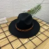 Basker Autumn Casual Flat Brim Woolen Top Hat British Men's Jazz Winter Women's Big Retro Felt Belt Gentleman Unisex