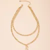 Подвесные ожерелья Vintage Simples роскошные двойные письма e ожерелье для женщин изящное золото