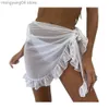 Jupes Sexy Femmes Plage En Mousseline De Soie Maillots De Bain Paréo Écharpe Sarong Cover Up Wrap Couleur Unie Bikinis Cover-Ups Ruffle Jupes T230506