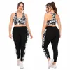 Kvinnors träningsdräkter Nya 2021 Kvinnor Plus Size Yoga Suit Gym Sport Running Set Sportuits For Female Large Tracksuit Tacking Wear P230506