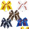 Haaraccessoires 10 kleuren Softbal Baby Hoofdband Girl Baseball Haarbanden Rugby Bowknot Tail Bows Cheerleading C6425 Drop Delivery K Dhanj