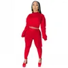 Kvinnors tvådelade byxor 2 Set Fall Winter Jogging Suits For Women Crop Top och Pencil Fashion Outfits Casual Solid Color Two-Piece Sportwear