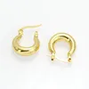 Boucles d'oreilles créoles 10 paires, bijoux à la mode pour femmes, placage de couleur or, brillant, forme ovale épaisse, cadeau