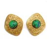 Stud Earrings JBJD Gold Tone Vintage Jewelry Diamon Shape Glass Bridal Accessories-2colors