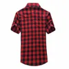 Men's Casual Shirts Green Plaid Shirt Men Shirts Summer Fashion Chemise Homme Mens Checkered Shirts Short Sleeve Shirt Men Blouse 230506