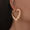 Hoop Earrings Doremi Heart Shape Women Hear Bamboo Beautiful Gift Summer Cool Exaggerate