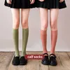 Dames sokken 1 paar mode Harajuku Street schattig skateboard gestreepte middenbuis stevige kleur ademende jk kous