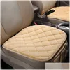 Car Seat Covers Er Accessory Front Rear Flocking Cloth Winter Warm Cushion Breathable Protector Mat Pad Interior Drop Delivery Mobil Dhpi5