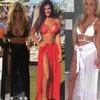 Rokken Zomer sexy dames bikini bedek zwemkleding pure strand maxi wrap bandage split rok sarong pareo casual cover-up strandkleding t230506