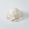 Czapki czapki urocze bawełniana gaza dziecięca kapelusz słoneczny nowy wiosenny lato muślin chłopcy dziewczynki kubełko dla noworodka noworodka szerokie brzegi plażowe czapkę plażową