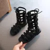 Sandały letnie buty dziewczęta gladiator wiązane buty dla dzieci dla dzieci swobodne roma koronki w górę high top sandalias botas 230505