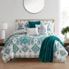 Ensembles de literie VCNY Home Evergreen bohème 7 pièces bleu sarcelle damassé ensemble de couette complet/Queen réversible 230506