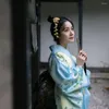 エスニック服日本語スタイル伝統的な着物女性女性芸者芸者プリントフラワーhaori Yukata Gown Vintage Fairy Dressesコスチューム