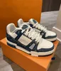 Topmerk Vintage Heren Sneakers Schoenen Denim Bule Zwarte Bloem Rubberen Zool Abloh Lace-up Trainers Virgil Feest Trouwjurk Skateboard Wandelen Eu38-46