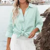 Damen Blusen Hemden Frühling Sommer Mode Frauen Patchwork Hemd Elegant Pendeln Kontrast Revers Knöpfe Strickjacke Streetwear Damen Casual Blusen 230505