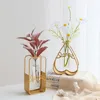 Decorative Objects Figurines Nordic Creative Simple Hydroponic Small Vase Decoration Net Red Ins Style Living Room Fake Flower Vase Table Decoration 230506