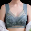 Camisoles & Tanks Lace Bra Top V Neck Seamless Underwear Sexy Bralette Fixed Cups Lingerie Push Up Thin Section Padded Camisole