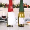 Noel Süslemeleri Şarap Şişesi Kapağı Ev Noel Baba Süsleme Masa Dekor 2023 Navidad Hediye Christmas