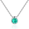 Charming Colorful Gemstone Pendant Necklace Women Fashion Luxury Brand Red Green White Zircon s925 Silver Necklace Female Sexy Collar Chain High grade Jewelry