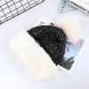 Beanies topkwaliteit dames winter patchwork real down hat cap natuurlijke pom pom poms beanie hoeden dame mode