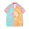 23SS Designer di lusso Shirt maschile geometrica da bowling geometrica camicia da bowling nera hawaiane fiore casual camicia casual manica corta AB21