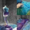 Fabric Mermaid transparent ruffles three-dimensional fold large lace magic color gradual organza fabric accessories P230506