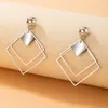 Dangle Earrings Fashion Trendy Multi Layers Square Drop Geometric Silver Color Rhombus Party Jewelry 0209