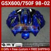 Suzuki Katana GSX600F GSXF600 GSXF750 GSXF 600 750 CC 98 99 00 01 02 169NO.23 600CC 750CC GSX750F GSXF-600 GSXF-750 1998 1999 2000 2001 2002 Glossy Blue