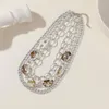 Catene HOCOLE collana girocollo a catena con stampa leopardata multistrato vintage per donna regali di collane robuste con ritratto a colori in argento dorato