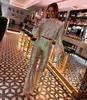 Women's Pants S Cutistation Golden Sequined 2 Piece Set Spring 2023 Långärmad Crop Tophigh midje paljett Flare Party Clubwear 230506