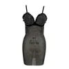 Casual jurken je bult curve dames doorzichtige holle v-hals mouwloze strakke mini crystal mesh sexy fashion diner jurk