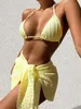 Köp få en gratis het som säljer bikini kvinnor mode stock bandage baddräkt sexig pad tredelar set 11 modeller