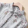 Camicette da donna in lino stampato manica lunga Lar Top da donna primavera ed estate coreano retrò stile giapponese sciolto alla moda elegante casual