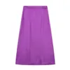 Skirts PB ZA Woman Long Skirt Elegant Satin Silk Midi Skirt High Waist Pleats Streetwear Fashion Female Clothes Spring 2298189 230506