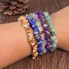 Bracelets porte-bonheur Vintage Boho pierre naturelle en cuir Wrap ethnique Bracelet perlé pour femmes hommes bijoux souhait cadeau livraison directe
