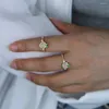 Fedi nuziali Gioielli con anello di frutta estiva con cinturino in cristallo pavimentato bianco verde dito color oro per donna Lady Stack Gift
