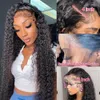 Synthetic Wigs Deep Wave Hd Lace Front Wig Transparent Al s 180% 200% for Women Human Hair s 30 Inch Jarin 230227