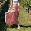 Юбки драпированные юбки Асимметричная летняя легкая прорезовая пленка Эластичная плавая рюша сплошной цвет для женщин вечеринка